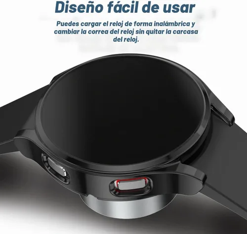 Vista 3 de Rc-Z para Samsung Galaxy Watch 5/Galaxy Watch 4 de 40 mm, paquete de 4 fundas de TPU suave con cubierta completa para la cara, protector de pantalla