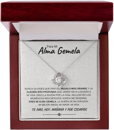 Vista 3 de Collar Para Mi Alma Gemela En Espanol - Regalo Para Mi Esposo, Para Las Madres, Gifts Mother S Day For Mom From Daughter Necklace, Godson Gifts From