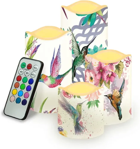 Vista 15 de Ystardream Velas sin llama de hojas tropicales con control remoto que funcionan con pilas, velas LED realistas con control remoto y temporizador