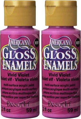 Vista 2 de DecoArt Americana Pintura esmaltada brillante, 2 onzas, violeta vivo