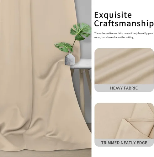 Vista 5 de Easy-Going - Cortinas opacas para dormitorio, aislamiento térmico sólido con ojales, cortinas de ventana para reducción de ruido, cortinas