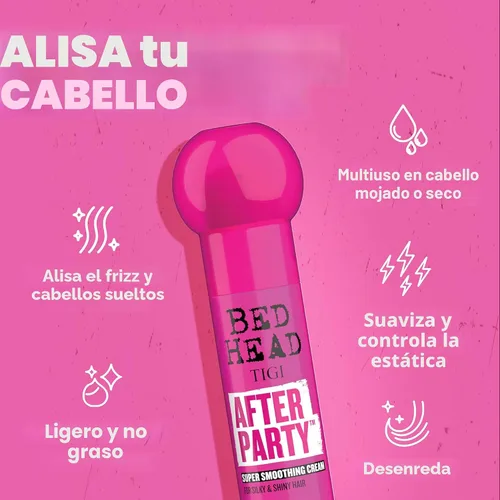 Vista 4 de TIGI Bed Head After Party Crema Súper Suavizante – Producto de Peinado Capilar Anti Encrespamiento, Protección contra la Humedad para Cabello