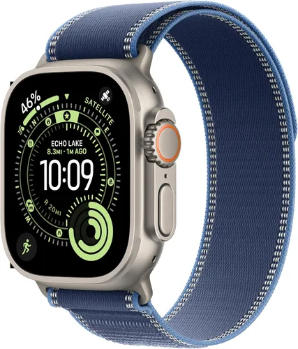 Vista 20 de Apple Watch Ultra 3 [GPS + Cellular 49mm] Reloj inteligente para correr y multideporte con funda de titanio resistente con bucle milanés de titanio