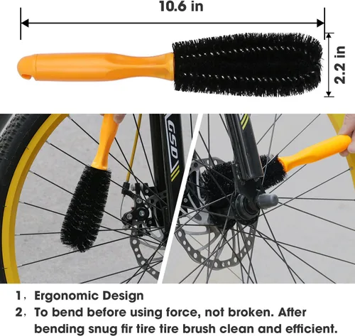 Vista 3 de Juego de herramientas de limpieza de bicicletas de 7 piezas, kit de cepillo limpio para bicicleta, adecuado para montaña, carretera, ciudad