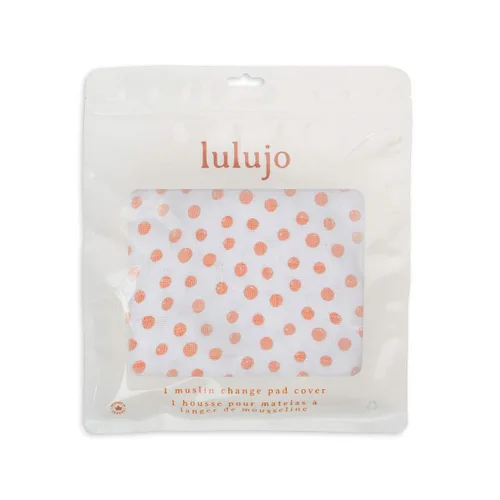 Vista 5 de lulujo Funda para cambiador de bebé, 100% muselina de algodón, tamaño estándar, 32 x 16 pulgadas, lunares Puntos