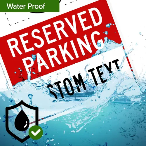 Vista 7 de Cartel personalizado de "No Parking", carteles personalizados de "Reserved Parking" para negocios, 10x14 pulgadas, aluminio inoxidable de 0.040