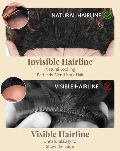 Vista 6 de FB30 - Peluca de cabello humano rizado birmano con 180% de densidad, con reflejos, cordón ombré, 3 en 1, sin pegamento, para usar y llevar, media
