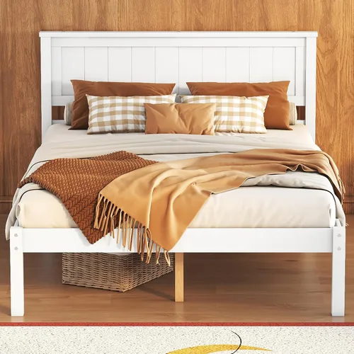 Vista 10 de Harper & Bright Designs Base de cama de madera de tamaño individual con cabecero y estribo, no necesita somier, espresso