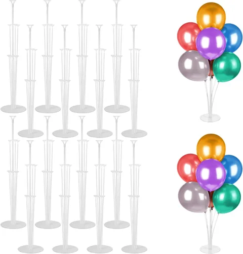 Vista 10 de Kit de soporte para globos, 4 juegos de soporte de arco de globos con base y palos para globos para mesa de Navidad, graduación, boda, cumpleaños