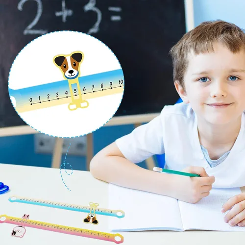 Vista 6 de 12 líneas numéricas para estudiantes, deslizan y aprenden números enteros positivos, líneas numéricas de 21 x 3 pulgadas, línea de números se centra