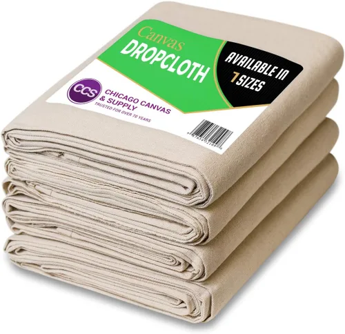 Vista 10 de CCS - Tela de lona para pintar, lona de algodón resistente para cortinas, manteles, telones de fondo, cubierta de suelo lavable y reutilizable