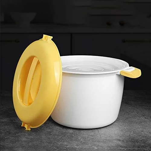 Vista 4 de Horno de microondas portátil Arrocera Vaporizador multifuncional 2800Ml Aislamiento Fiambrera Utensilios al vapor para microondas