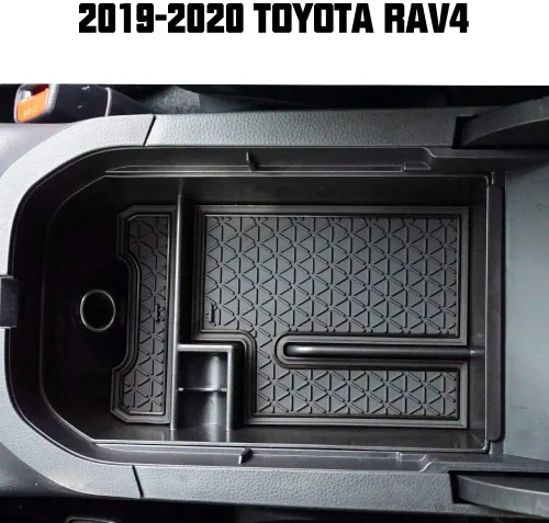 Vista 6 de D-Lumina Organizador de consola central RAV-4 - Compatible con Toyota RAV4 2019 2020 2021 2022 2023 2024 2025 - Bandeja de almacenamiento secundaria