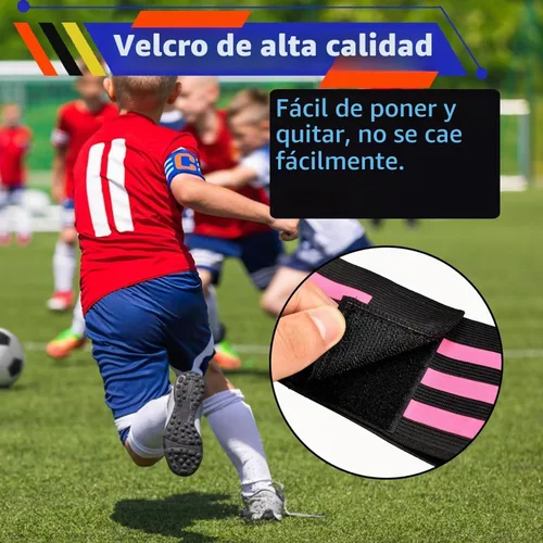 Vista 4 de Senston Brazaletes de capitanes de balón de fútbol para adultos y jóvenes negro/amarillo/azul