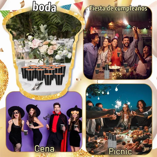Vista 6 de Pickmesh Paquete de 50 Vasos de Plástico de 12 oz Vasos Desechables de Navidad a Granel para el Día de Año Nuevo, Bodas, Cumpleaños, Baby Shower