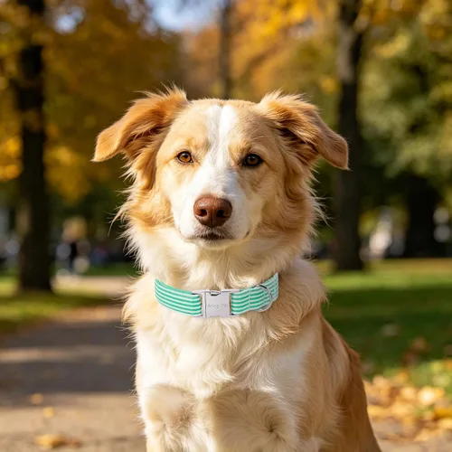 Vista 363 de Aring Pet Collar de algodón, ligero y ajustable, con hebilla de liberación rápida, para perros pequeños, medianos y grandes, para cachorros, S, Hoja