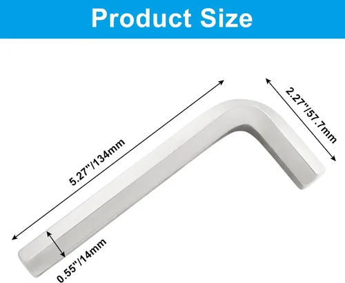 Vista 5 de Hitefu Llave hexagonal de 0.55 pulgadas, duradera en forma de L, cabeza hexagonal de repuesto para llave Allen pequeña, llave Allen métrica