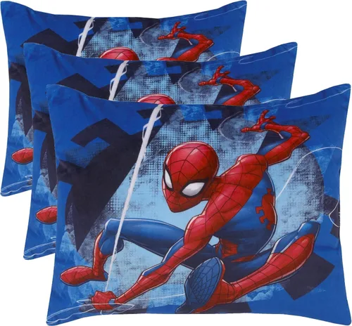 Vista 7 de Marvel Spiderman to the Rescue - Almohada de felpa azul y roja para niños pequeños