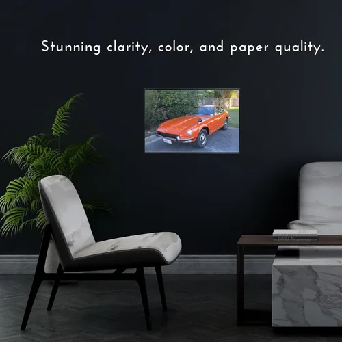 Vista 4 de Datsun 240Z - Póster JDM – Impresión legendaria de coche deportivo japonés para oficina, hogar o garaje – Arte de pared de automóvil vintage