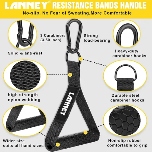 Vista 8 de Accesorio para máquina de cable de tríceps, cuerda de jalón de tríceps de 35 pulgadas, accesorios de jalón LAT, set de accesorios de gimnasio