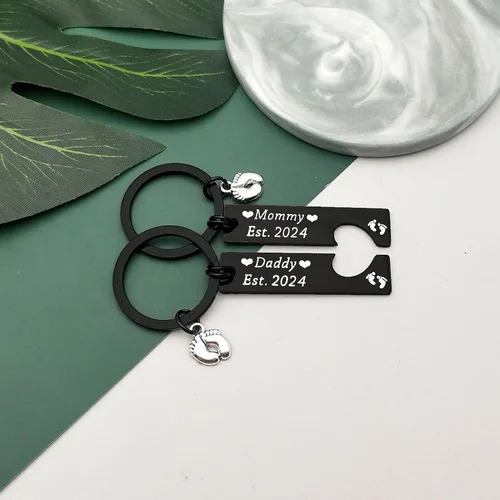 Vista 6 de Juego de llaveros de regalo de joyería de anuncio de embarazo, regalo para la madre para ser recién nacidos, regalos para mamá por primera vez