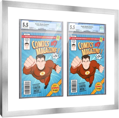Vista 72 de Poster Palooza Marco de cómics con paspartú para 1 cómic de grado CGC, CBCS o PGX, marco de cómic de bronce para cómic de 8.125 x 13 pulgadas