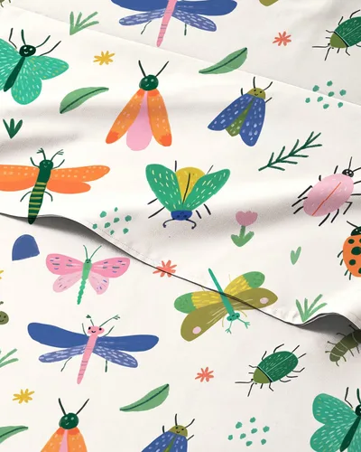 Vista 24 de CGK Linens Sábanas tamaño individual, juego de 3 piezas, de pez, color rosado, temática de animales marinos, ultrasuave, transpirable, lavable a
