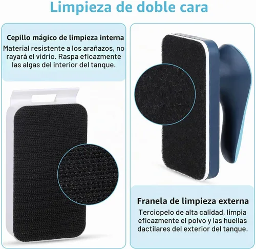 Vista 6 de fishkeeper Limpiador magnético de vidrio para acuario, herramienta de limpieza con imán de algas para pecera, con raspador de algas para acuarios