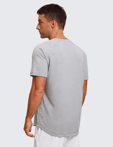 Vista 2 de CRZ YOGA Men's Lightweight Short Sleeve T-Shirt Quick Dry Workout Running Athletic Tee Shirt Tops