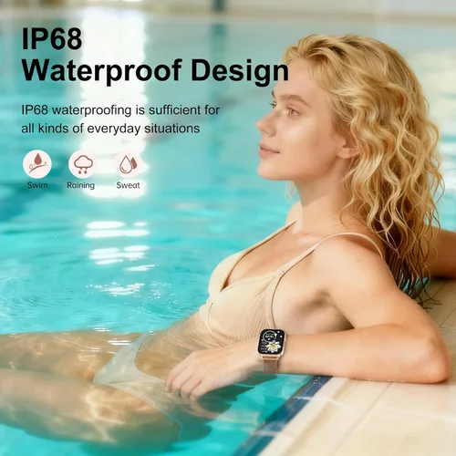 Vista 8 de Relojes inteligentes para mujer (Android y iPhone), reloj inteligente HD de 1.85 pulgadas con llamadas/mensajes/notificaciones, batería de 1000 mAh