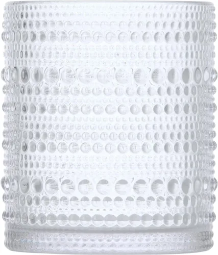 Vista 2 de Fortessa Jupiter - Vidrio de hobnail con cuentas, 10 onzas, doble estilo antiguo (juego de 4), transparente