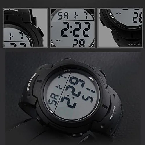 Vista 5 de AIMES Unisex Digital Watch with Luminous Display Sport Watches for Men and Women Multiple Functions and Comfortable Design 50m Waterproof Watch