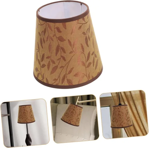 Vista 8 de OSALADI Pantalla de tela de sauce para mesita de noche, cubierta de lámpara de pie, cubierta de lámpara de candelabro, pantallas de lámpara de Dorado