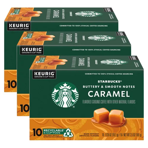 Vista 42 de Cápsulas de café K-Cup de Starbucks, café con sabor caliente o helado, caramelo, 10 cápsulas Keurig Cápsulas K-Cup 100% Arabica para cafeteras