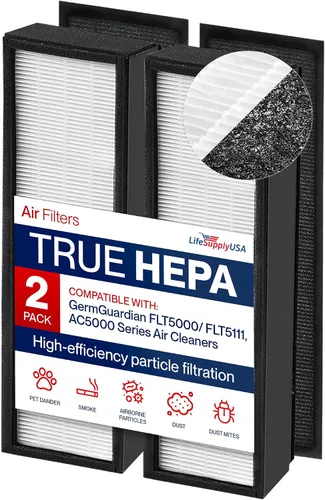 Vista 9 de FLT5000/FLT5111 Filtro C de repuesto compatible con purificadores de aire de la serie GermGuardian AC5000 HEPA + prefiltro de carbono LifeSupplyUSA