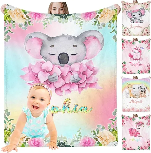 Vista 15 de InterestPrint Manta de bebé personalizada con nombre, lindo muñeco de nieve negro, manta personalizada con nombre para niños, niñas, niños, manta