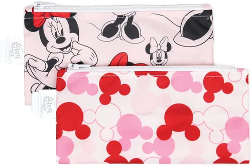 Vista 25 de Bumkins - Bolsas reutilizables para snacks, para almuerzo escolar de niños y porciones para adultos, tela lavable, bolsa con cierre de tela