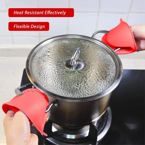 Vista 5 de IMIKE Mini guantes de silicona para horno, manoplas de cocina, agarres para olla, horno para hornear, microondas, 3 pares