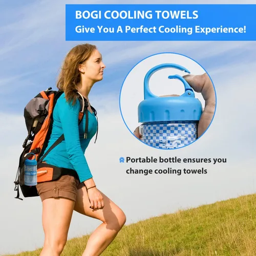 Vista 8 de BOGI Toallas refrescantes para cuello y cara, toalla suave y transpirable para enfriamiento instantáneo, se mantiene fresca para yoga, deportes