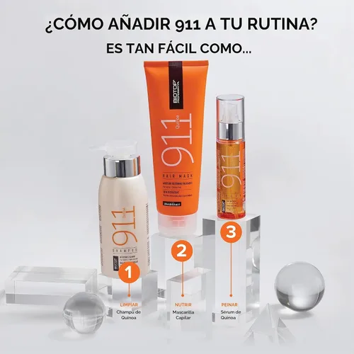 Vista 5 de Biotop Professional Aceite de quinoa 911 para reparación del cabello, protector térmico + tratamiento acondicionador profundo, ampollas