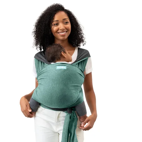 Vista 11 de Portabebés Moby Baby Wrap Featherknit para recién nacidos a niños pequeños (8-15kg), porta bebé tipo cabestrillo, diseño ligero y manos libres