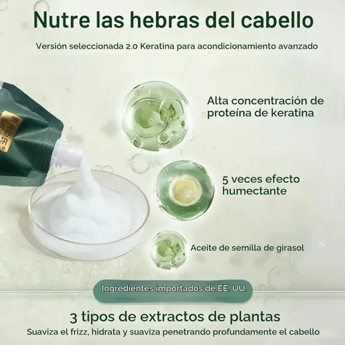 Vista 7 de Mascarilla capilar de queratina polipéptida para cabello dañado, tratamiento capilar de queratina, mascarilla capilar acondicionador profundo