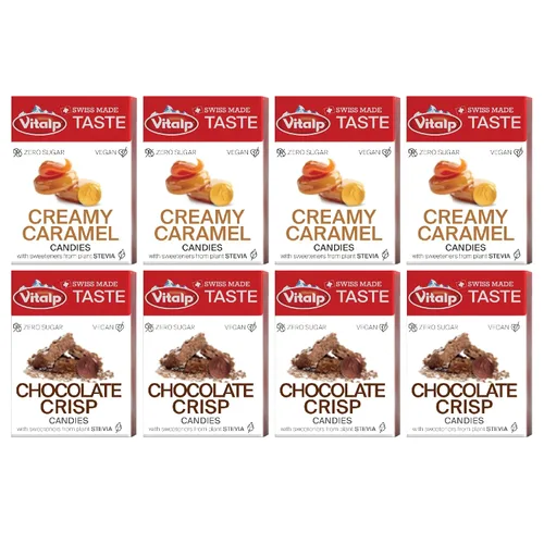 Vista 26 de Vitalp Sabor, Hecho en Suiza, Caramelo Sin Azúcar con Stevia, Vegano, Sabor a Cereza, Paquetes de 25g/0.88 Onzas, 16 Cajas