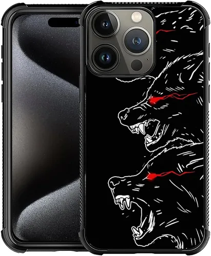 Vista 12 de Funda compatible con iPhone Xs, diseño de plexiglás X para niños y hombres, diseño de lobo malo, a prueba de golpes, antiarañazos, para iPhone X/Xs