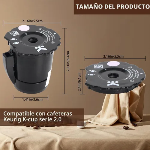 Vista 4 de K250 - Filtro de café molido reutilizable compatible con Keurigg My K Cup 2.0 1.0 K300 K350 K375 K400 K450 K475 - Filtro de café molido recargable