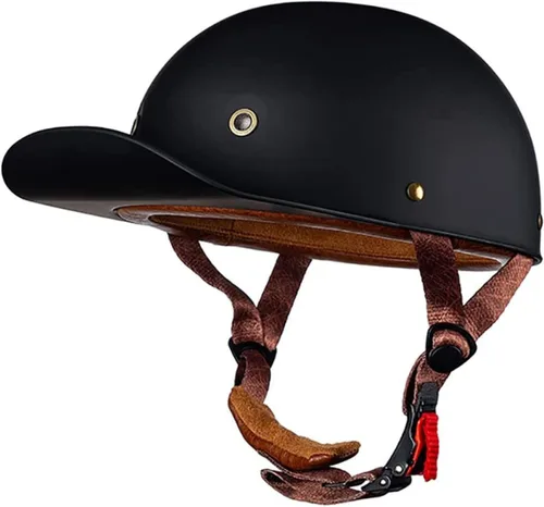 Vista 12 de Baseball Motorcycle Helmet DOT Approved Half Helmet German Style Skull Cap Helmet Motorbike Cruiser Scooter Cool Helmet for Men and Women Baseball