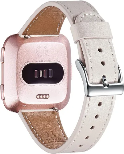 Vista 22 de WFEAGL Correa para Fitbit Versa, correa de cuero de grano superior para reloj inteligente Fitbit Versa Fitness (correa negra + hebilla negra)