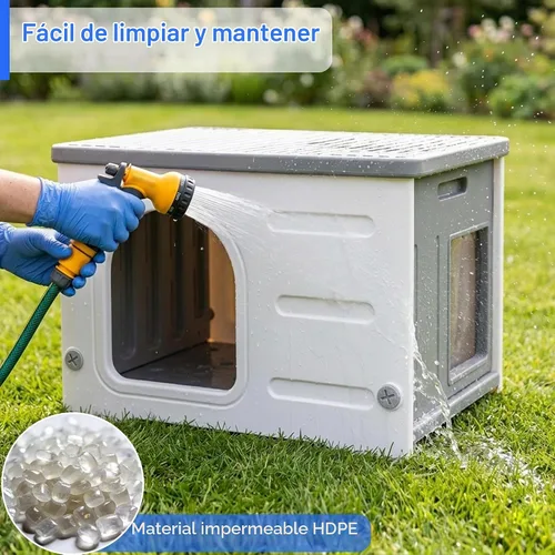 Vista 8 de Rockever - Casa para gatos HDPE con forro, impermeable, fácil de limpiar al aire libre