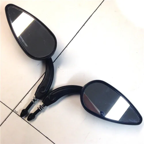 Vista 6 de HONGK - Espejos de aluminio negro con forma de lágrima de calavera y emblema zombi compatibles con Sportster 883 Deluxe XLH883 1999-2003 [B01BI8R1WW]