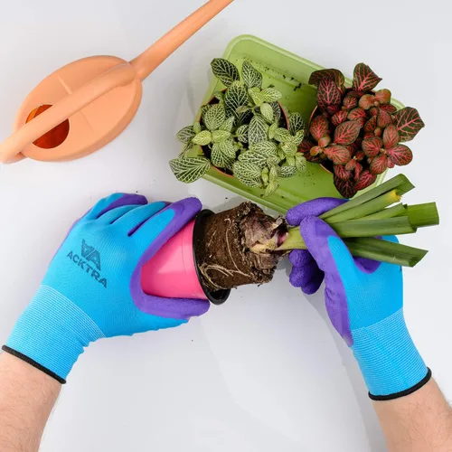 Vista 2 de ACKTRA - Guantes de trabajo de nailon recubiertos de poliuretano premium, 12 pares, puño tejido, para jardinería y uso general, para hombres